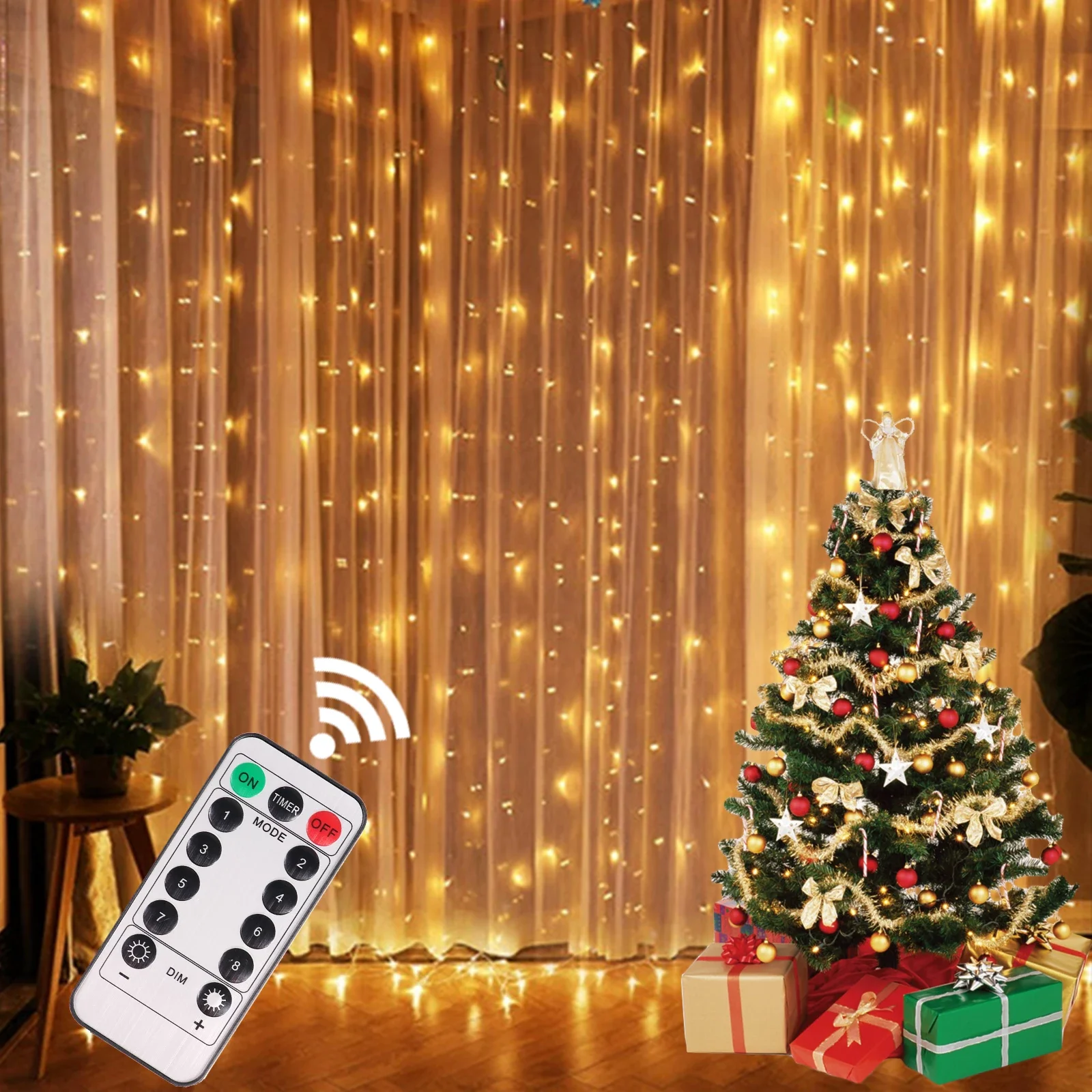 Christmas Curtain Lights Garland Decorative Fairy Lights