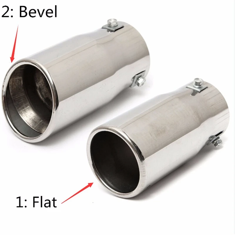 Stainless Steel Car Exhaust Muffler Tip 66mm Bevel Flat - Image 3