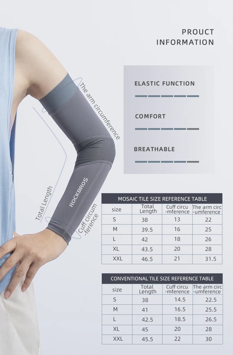 ROCKBROS UV400 Lycra Running Arm Sleeves Quick Dry Breathable - Image 6