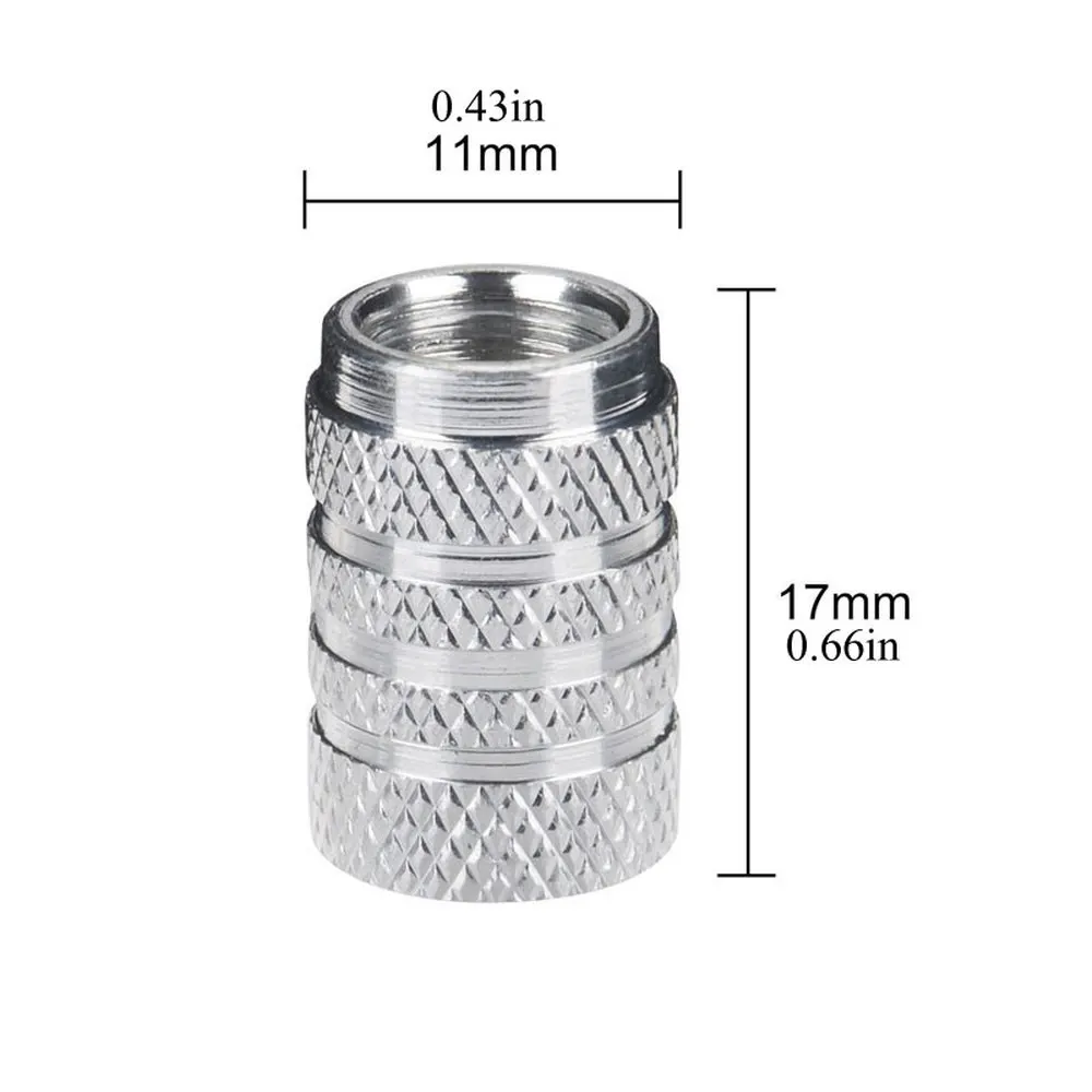 DSYCAR Aluminum Tire Valve Stem Caps 4Pcs Knurling Style - Image 2
