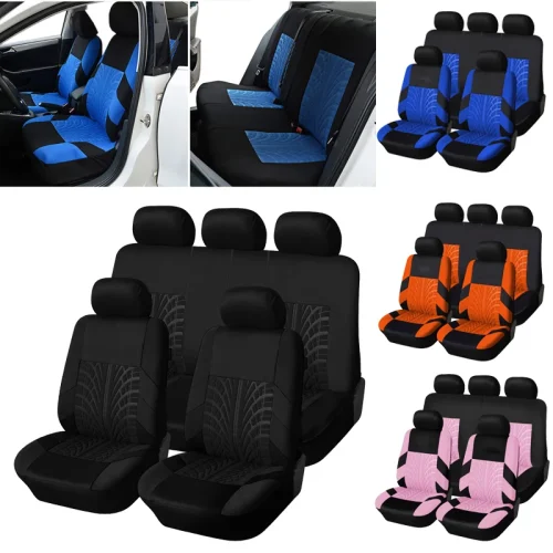 Universal Embroidery Car Seat Covers Cotton Organizer Set