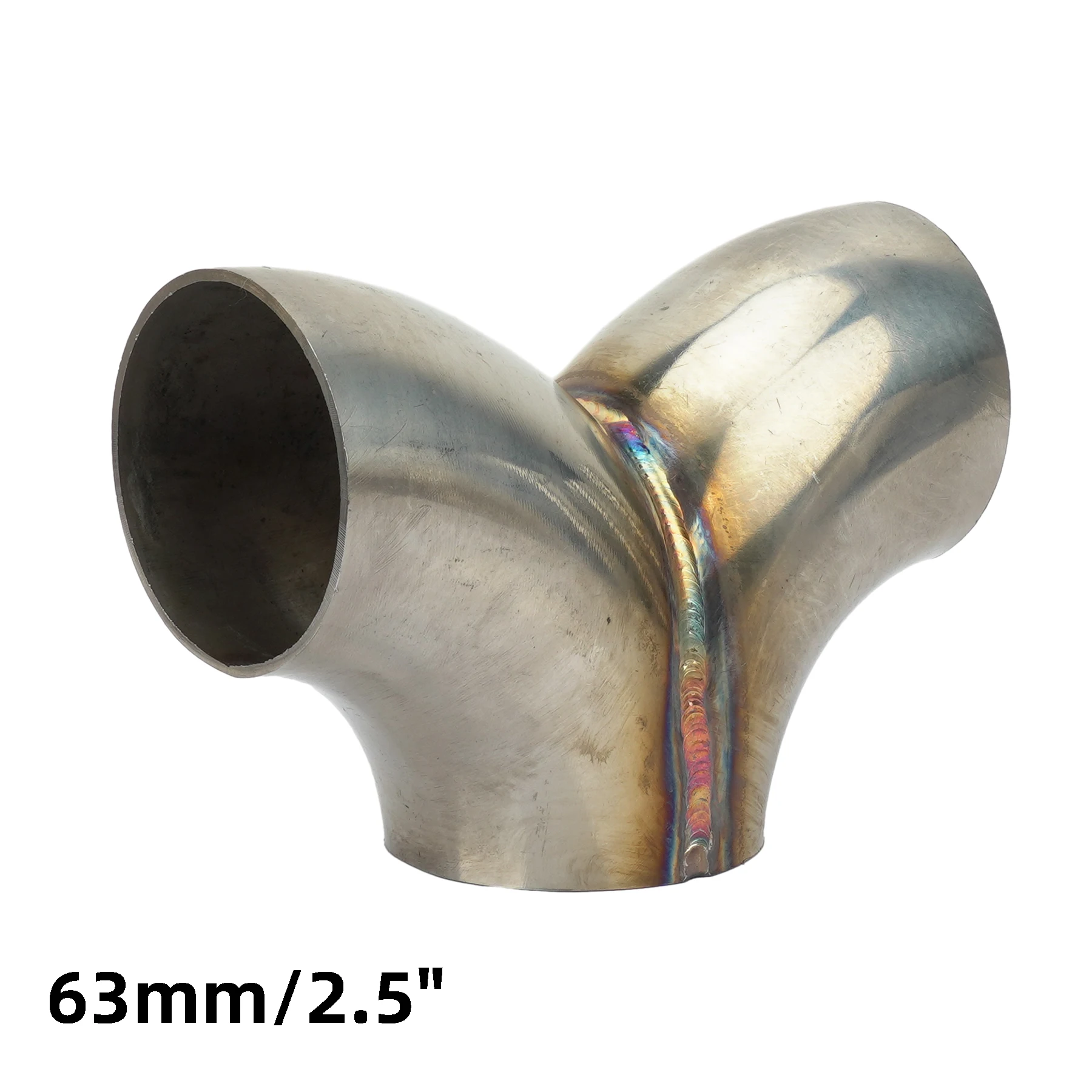Universal Stainless Steel Y Shape Exhaust Connector 51-76mm - Image 7