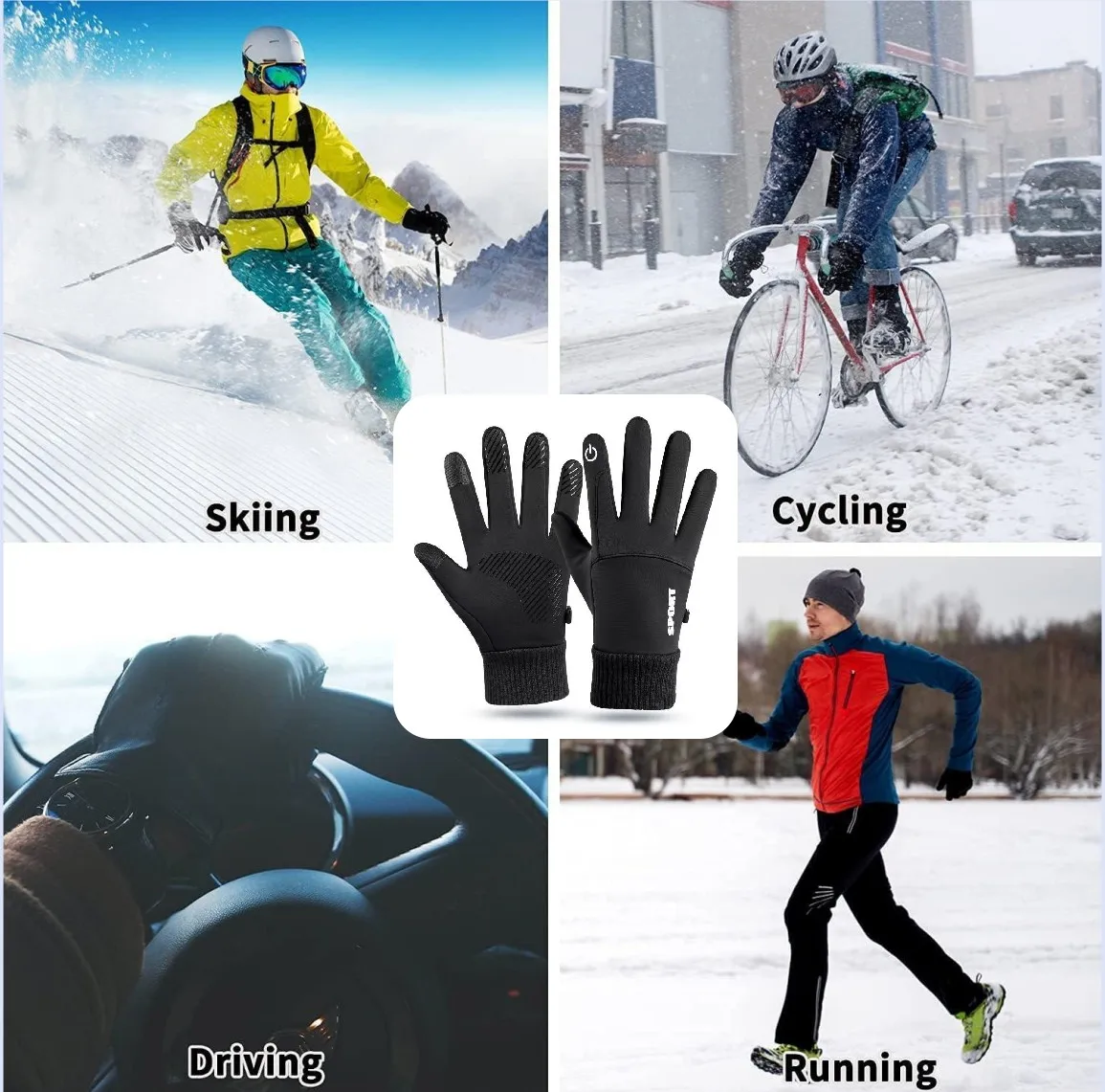 Water Resistant Thermal Touch Screen Gloves for Driving Skiing - Image 6