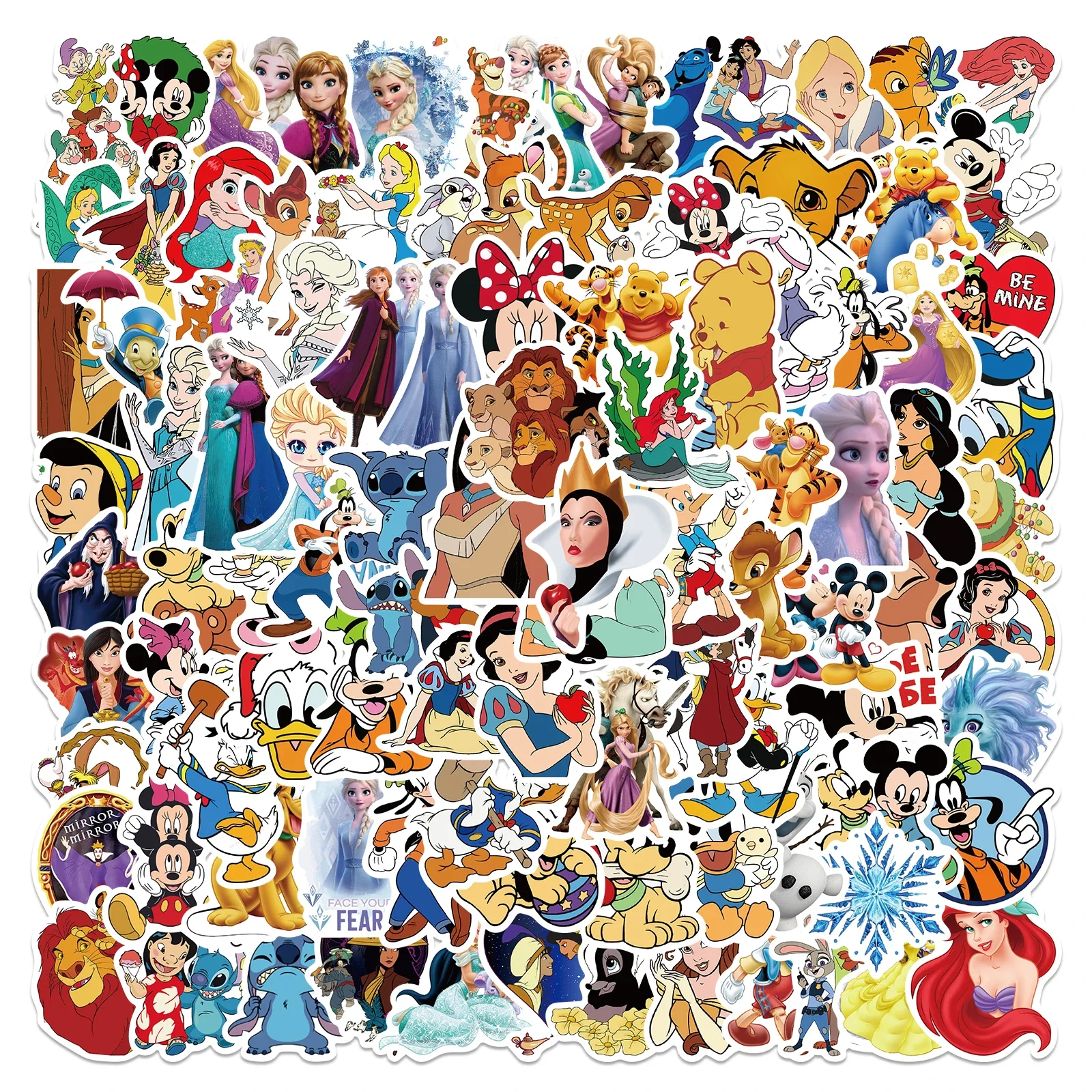 100Pcs Waterproof Disney Cartoon Stickers for DIY Projects - Image 7