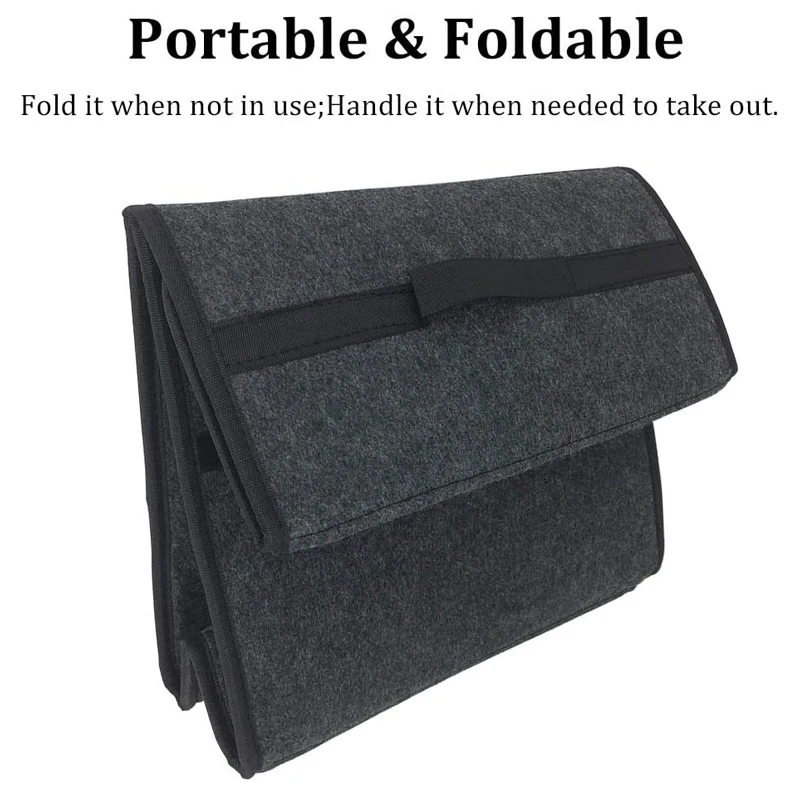 Woolen Felt Car Trunk Organizer Multi-Pocket Storage Box - Image 6