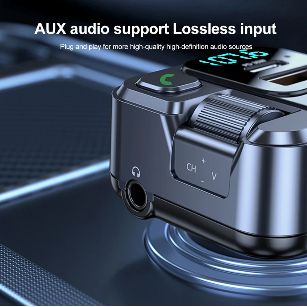 Bluetooth Car Receiver PD30W Fast Charging AUX FM Transmitter - Image 7