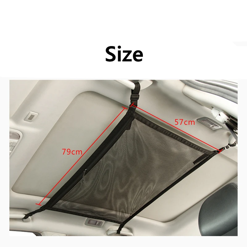 Car Ceiling Storage Net Breathable Mesh Cargo Organizer - Image 5