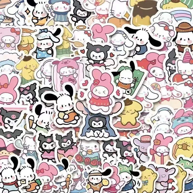 100pcs Sanrio Hand-painted Stickers for Notebook Decoration - Image 3