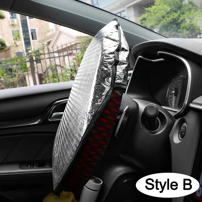Double Thick Car Steering Wheel Sun Shade Anti-UV Cover - Image 7