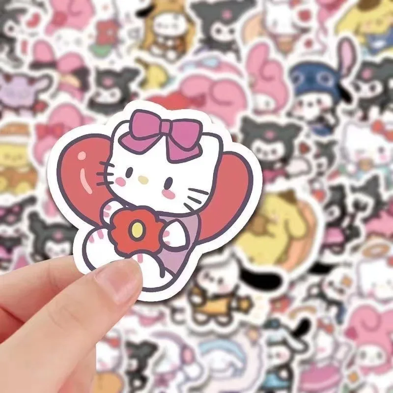 100pcs Sanrio Hand-painted Stickers for Notebook Decoration - Image 4
