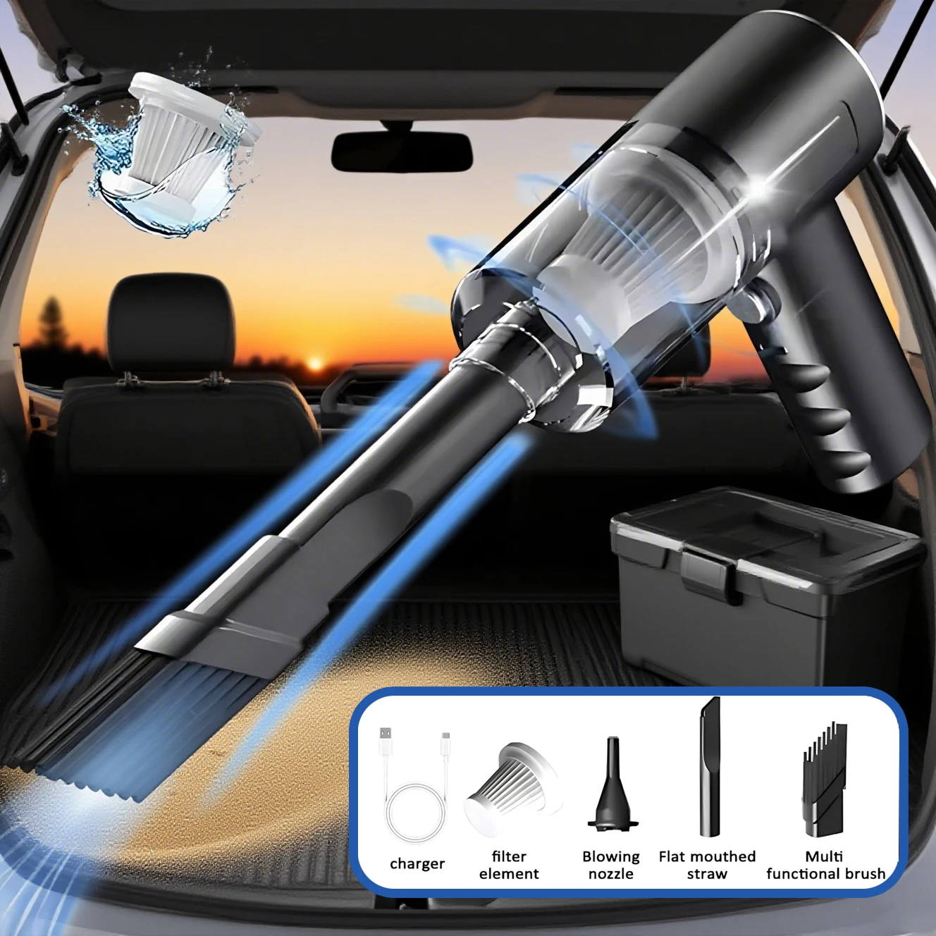 Portable USB Mini Vacuum Cleaner Handheld Dual-Use 3-in-1 - Image 4