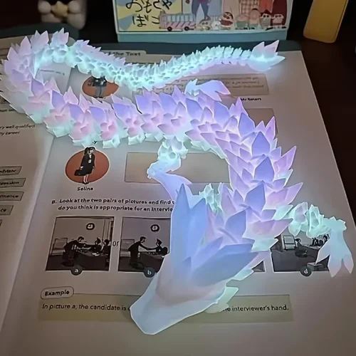 3D Printed Dragon Night Light Aquarium Desktop Ornament