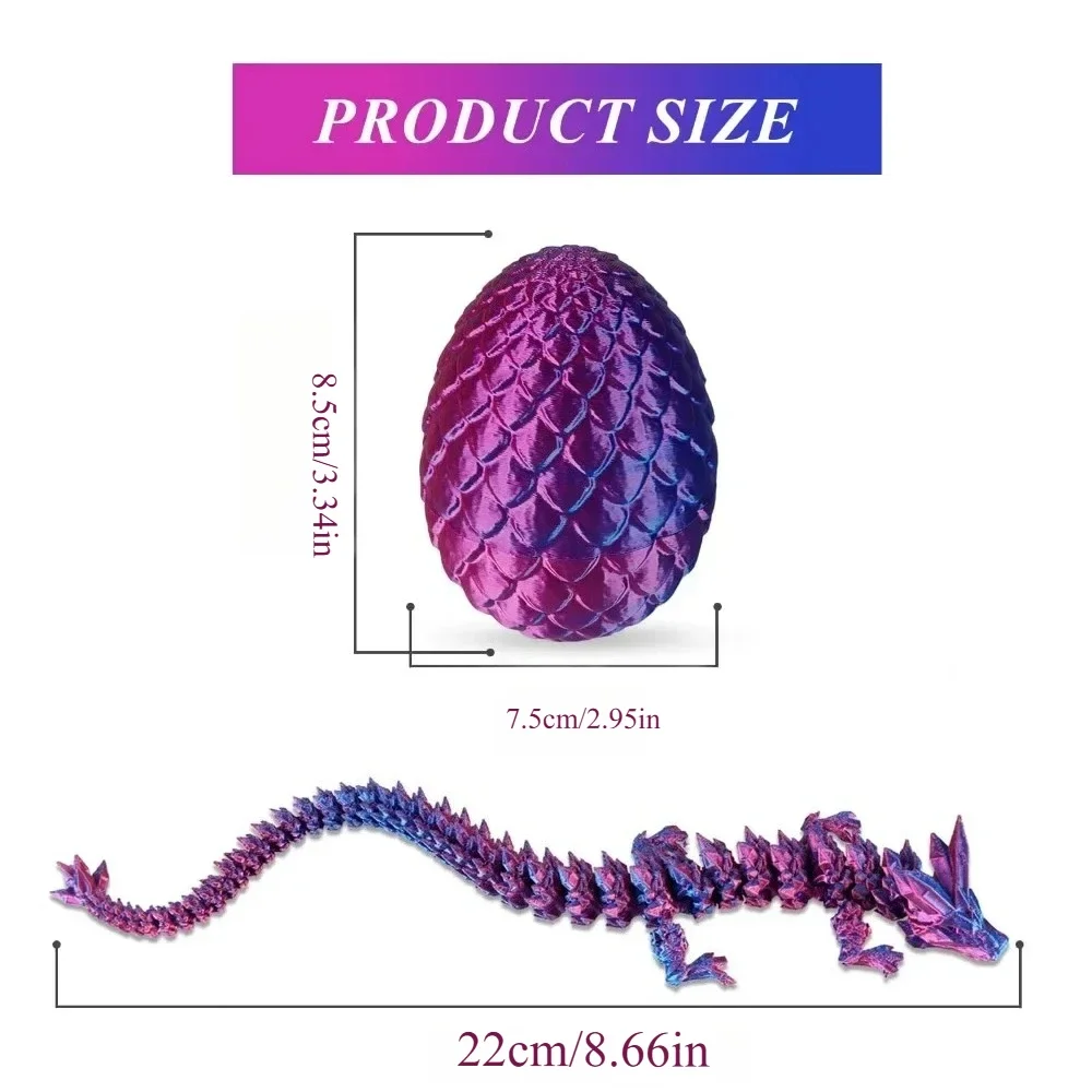 3D Printed Flexible Snake Dragon Egg Joint Mobility Decor - Image 3