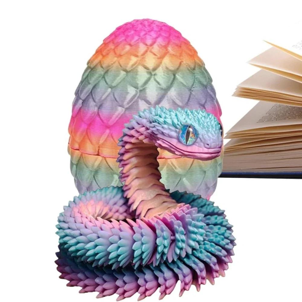 3D Printed Flexible Snake Dragon Egg Joint Mobility Decor