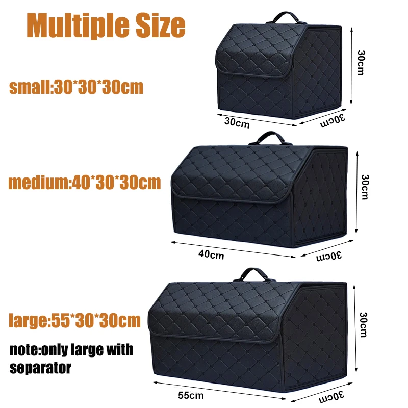 Large Capacity PU Leather Car Trunk Organizer Storage Bag - Image 2
