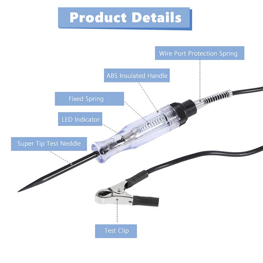 6V 12V 24V Automotive Circuit Tester Probe Lamp Diagnosis Tool - Image 2