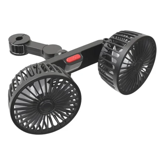 3-Speed USB Car Seat Back Dual Head Cooling Fan 360 Rotation