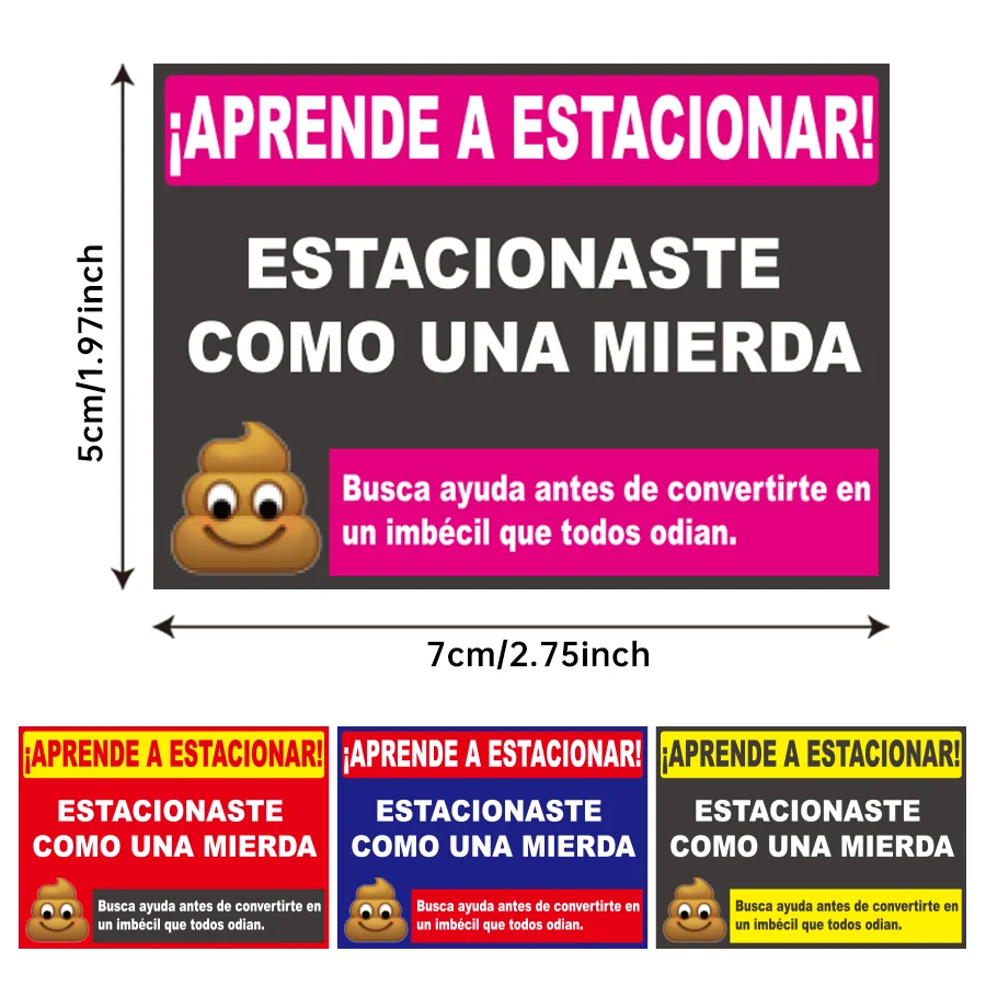 160 Pcs Humorous Spanish Parking Warning Stickers Self-Adhesive - Image 2