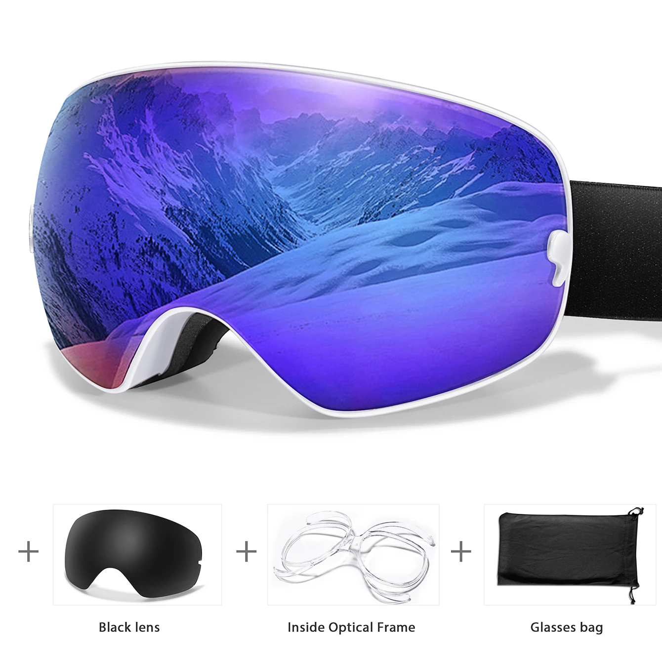 UV400 Anti-Fog Ski Goggles Polycarbonate Lens for Men Women - Image 13