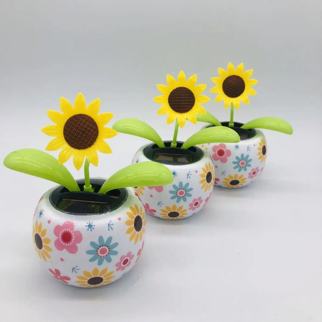 Solar Automatic Swing Flower Car Ornament Resin 40g - Image 2