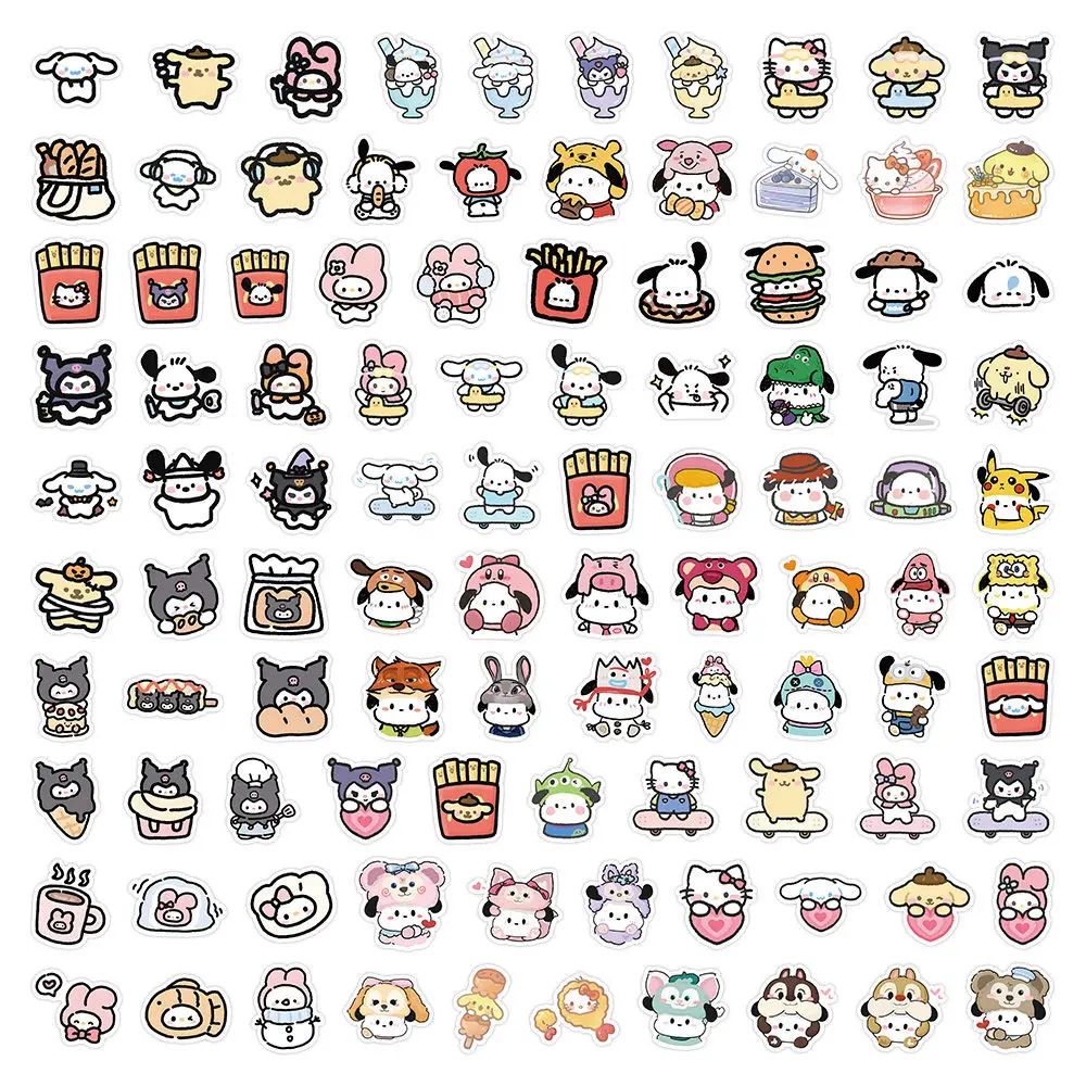 100pcs Sanrio Hand-painted Stickers for Notebook Decoration - Image 6