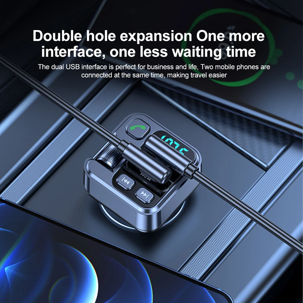 Bluetooth Car Receiver PD30W Fast Charging AUX FM Transmitter - Image 3