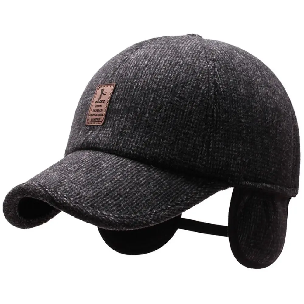 Men's Adjustable Warm Polyester Earmuffs Baseball Cap - Image 3
