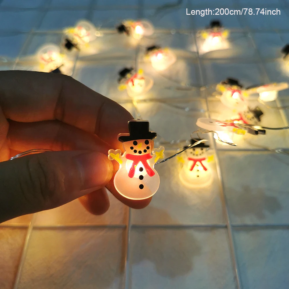 Runtowo Santa Claus Snowman LED Light String Christmas Decoration For Home Xmas Tree Ornament 2025 Navidad Gift 2026 New Year - Image 5