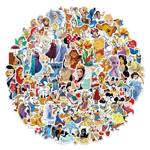 100Pcs Waterproof Disney Cartoon Stickers for DIY Projects