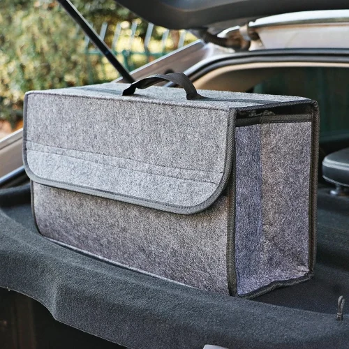 Woolen Felt Car Trunk Organizer Multi-Pocket Storage Box