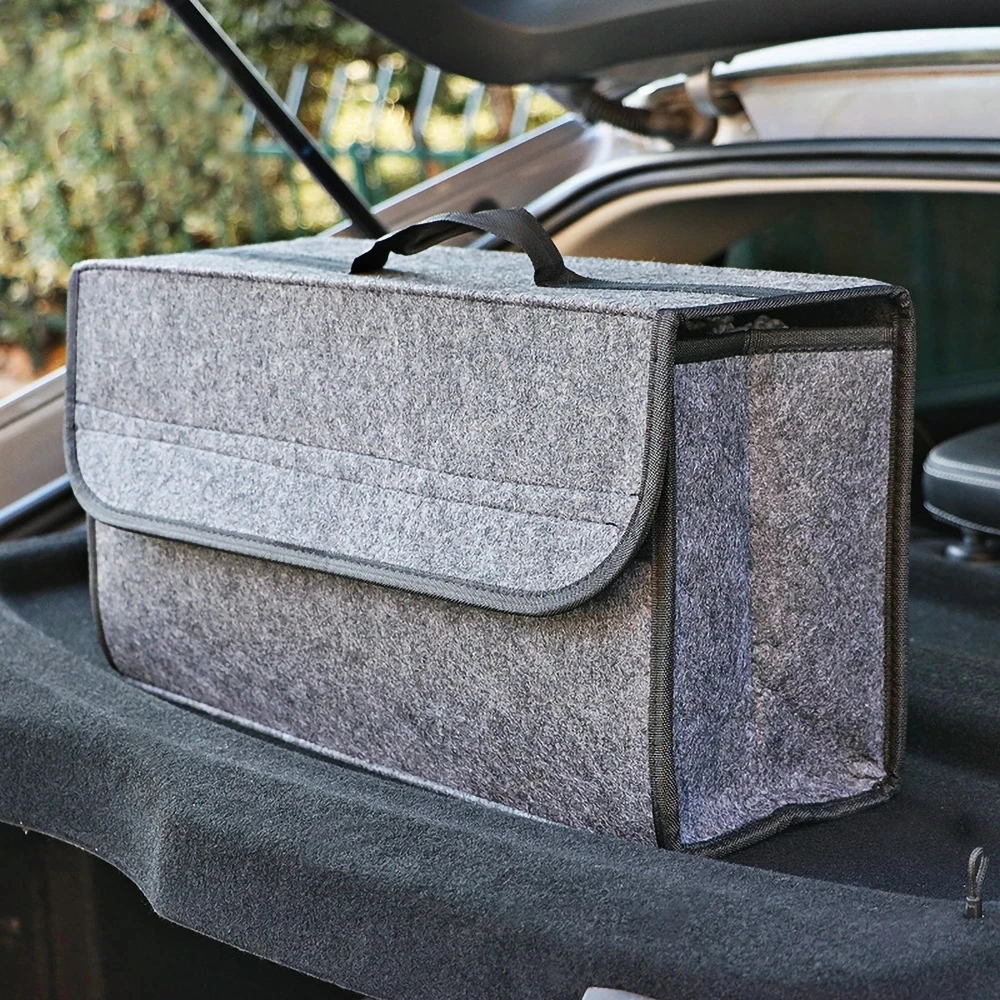 Woolen Felt Car Trunk Organizer Multi-Pocket Storage Box