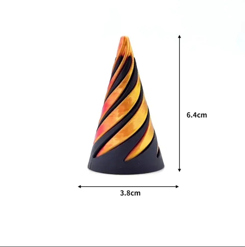 3D Printed Spiral Cone Pyramid Optical Illusion Desk Toy - Image 4
