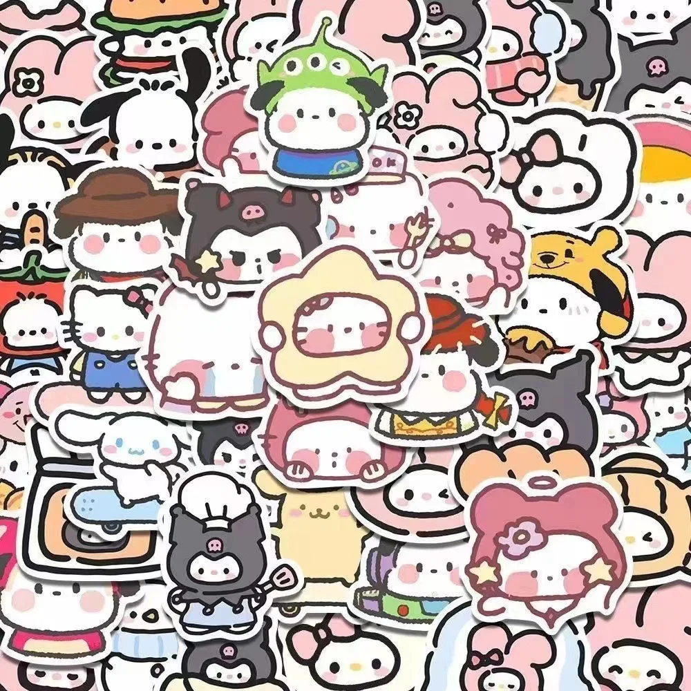 100pcs Sanrio Hand-painted Stickers for Notebook Decoration