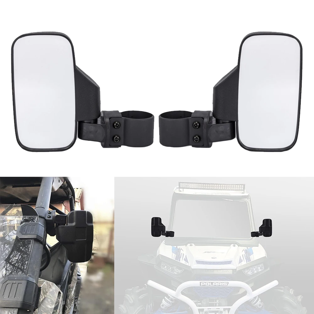 UTV 1.75" 2" Side Rear View Mirrors for Can Am Polaris RZR