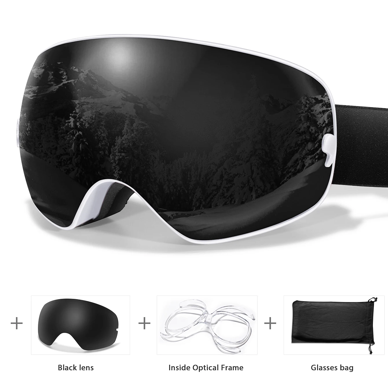 UV400 Anti-Fog Ski Goggles Polycarbonate Lens for Men Women - Image 14