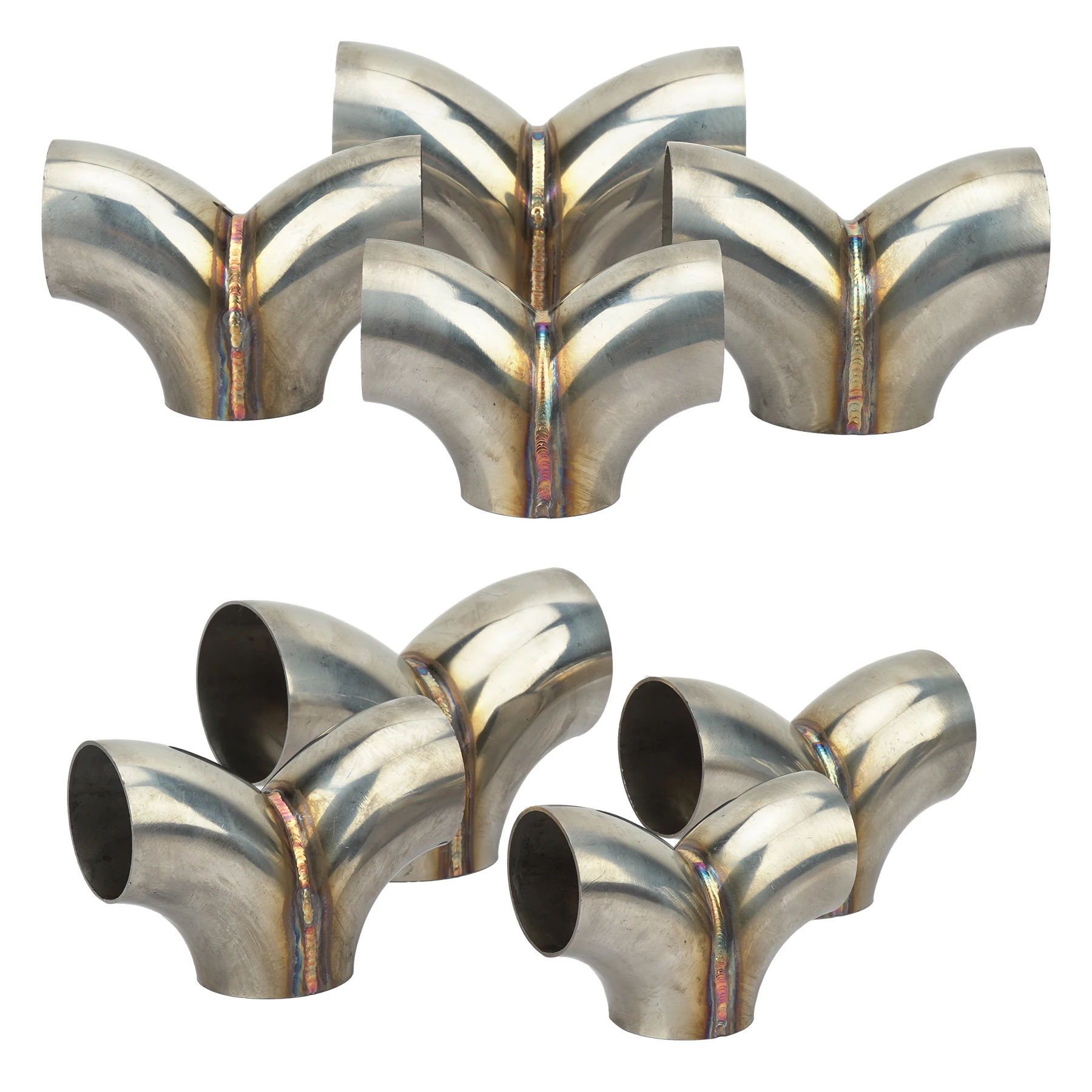 Universal Stainless Steel Y Shape Exhaust Connector 51-76mm - Image 3