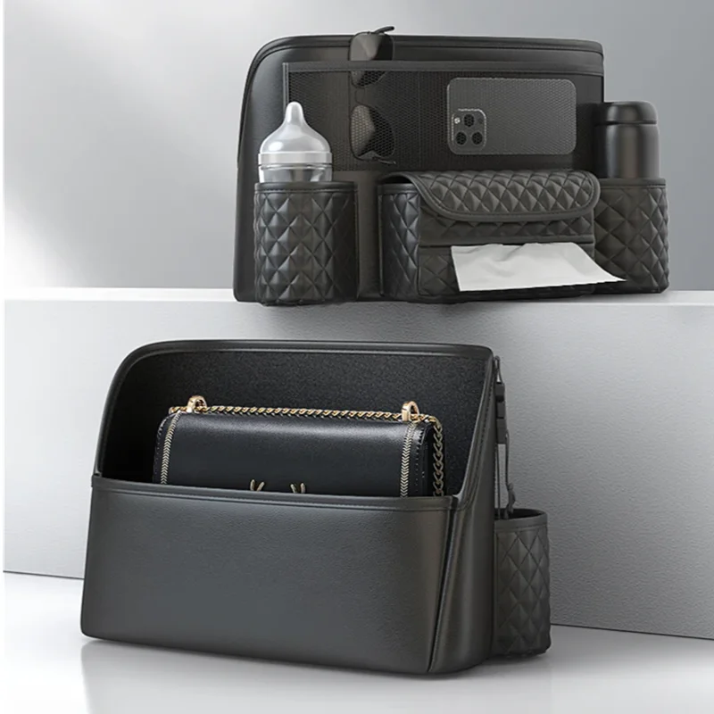 PU Leather Car Seat Storage Bag Organizer Between Seats - Image 2