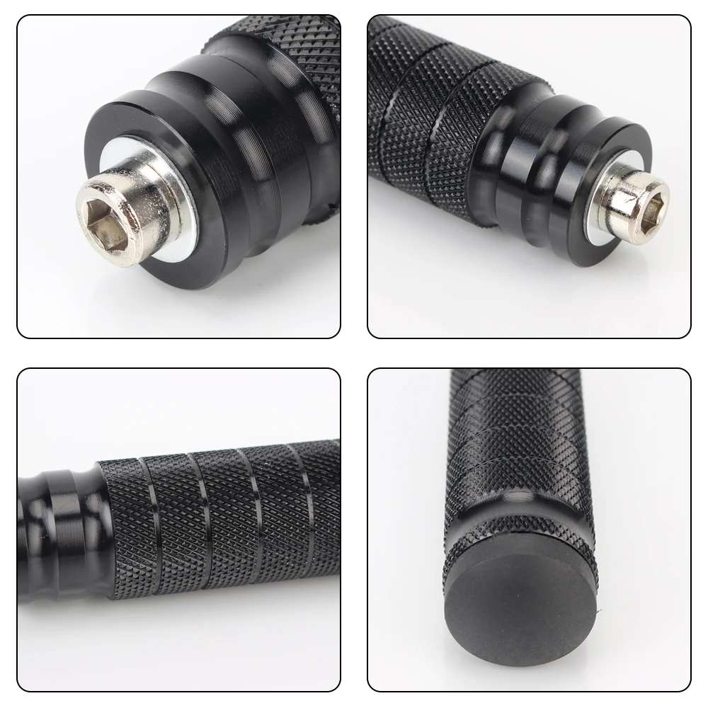Aluminum Motorcycle Rearset Footpegs Non-Slip Black Pair - Image 4