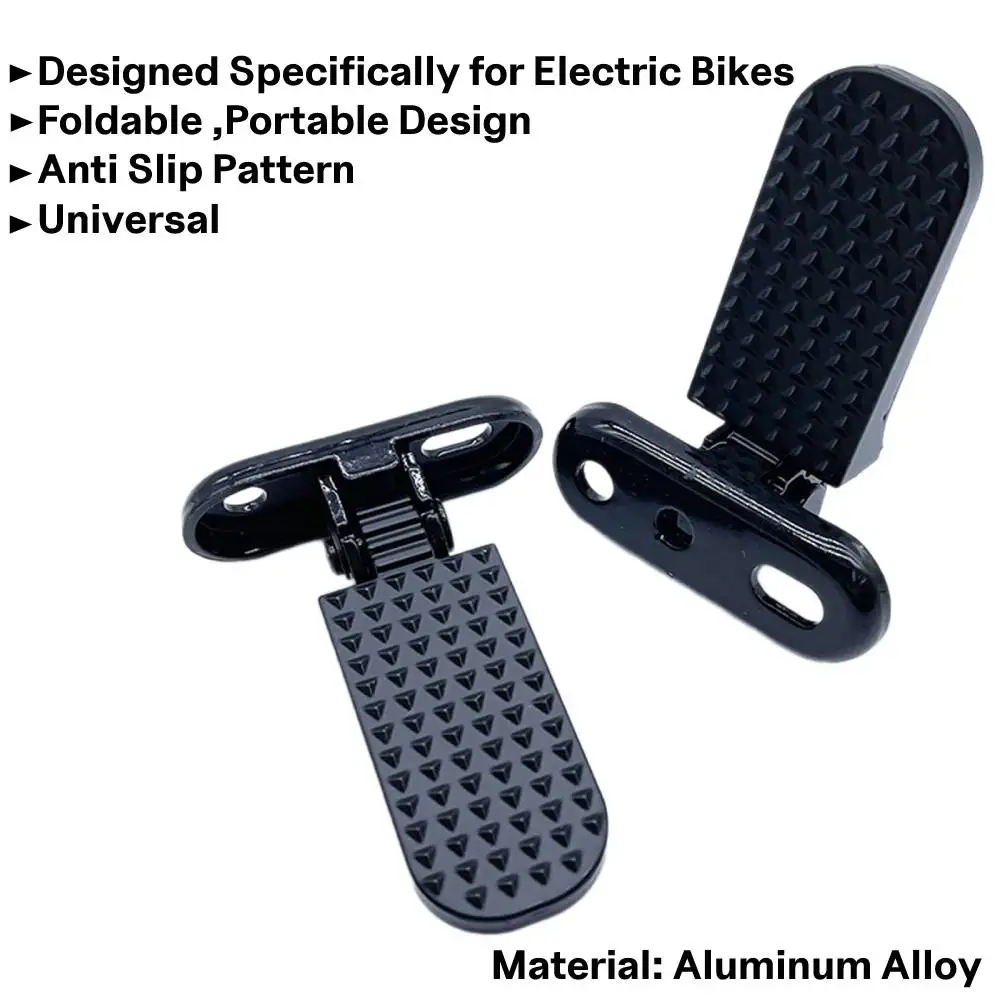 Metal Foldable Bike Rear Pedals Non-Slip Foot Pegs Replacement - Image 2