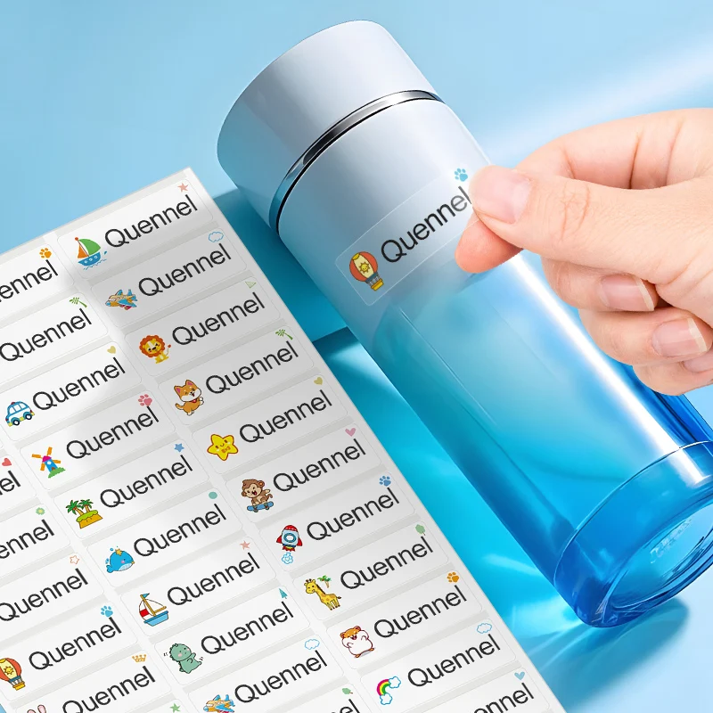 Custom Waterproof Transparent Name Stickers for Kids Supplies - Image 4