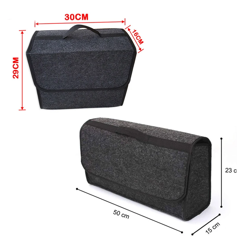 Woolen Felt Car Trunk Organizer Multi-Pocket Storage Box - Image 5