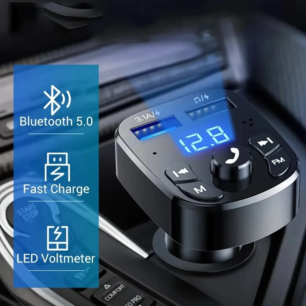 Bluetooth 5.0 Car MP3 Player Dual USB Fast Charger FM Receiver - Image 5