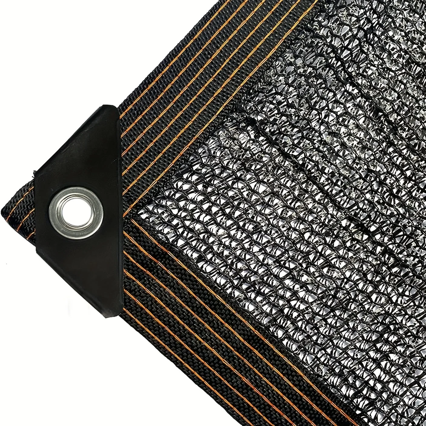 Black Shade Cloth Sunblock Mesh Taped Edge Grommets 6x8 ft - Image 3