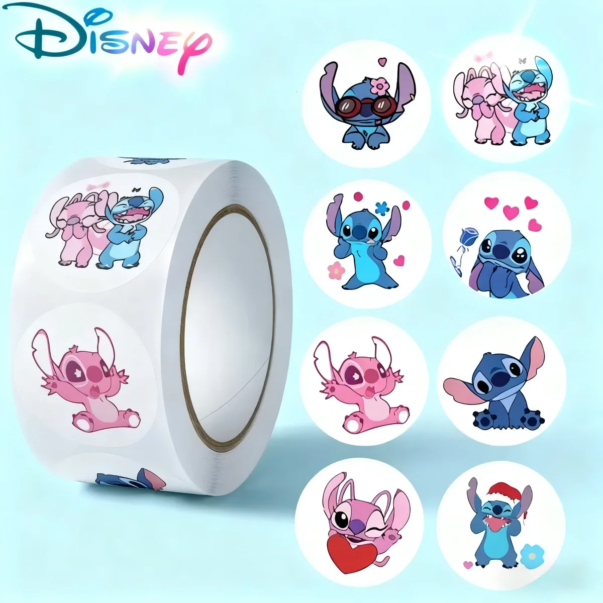 500pcs Disney Stitch Paper Stickers 3x7cm for Kids