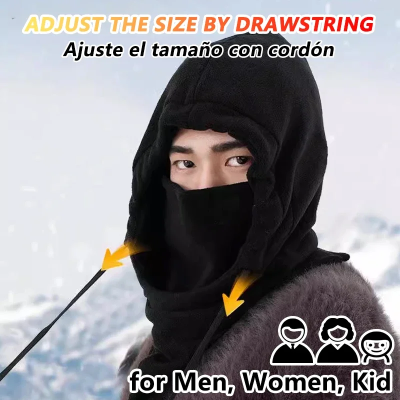 Windproof Balaclava Winter Hat 4-in-1 Face Cover Scarf - Image 6