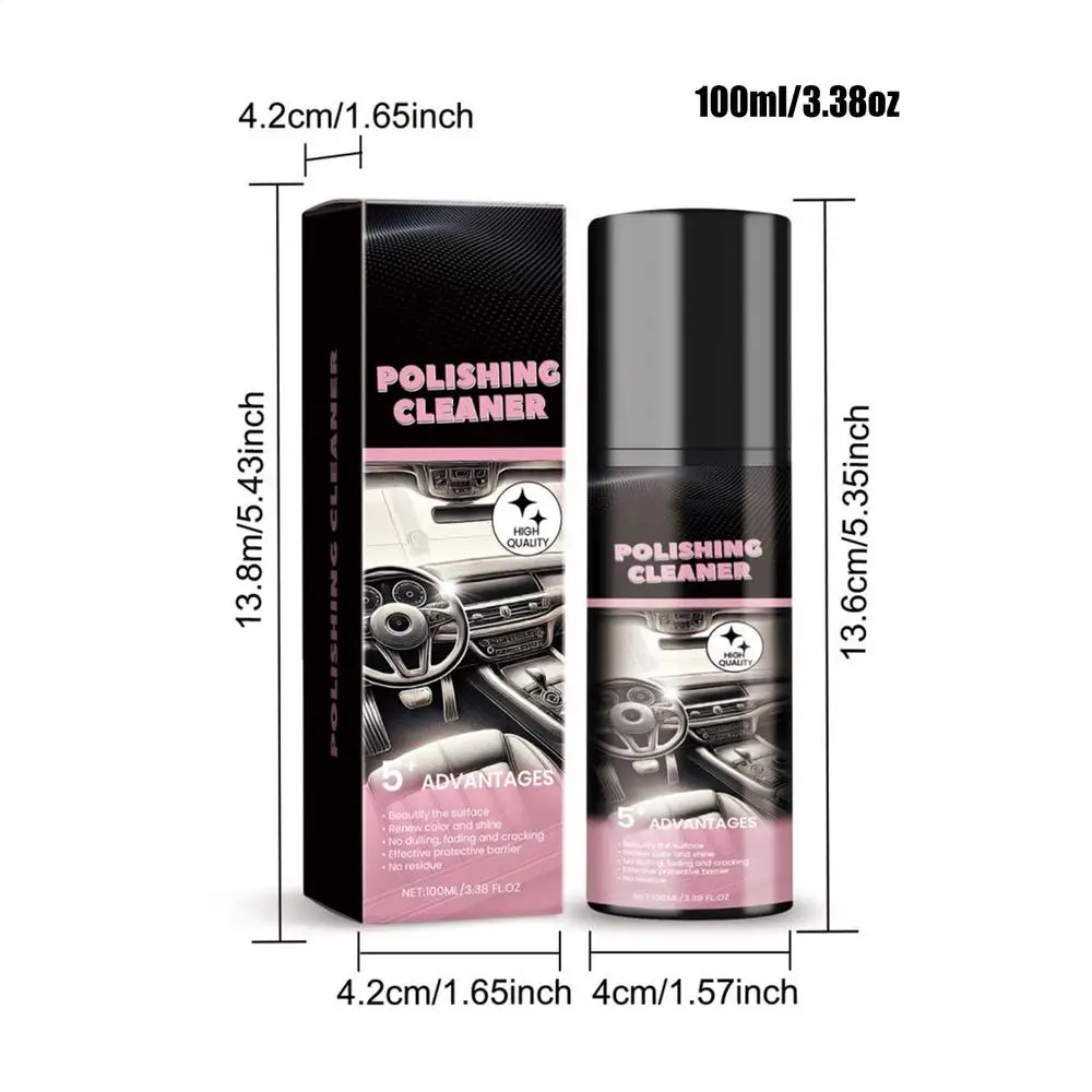 100ml Car Interior Polish Cleaner Shine Detailer Spray - Image 7