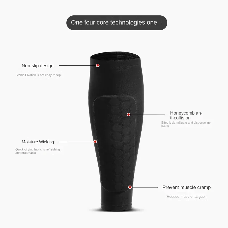 Honeycomb Soccer Shin Guards Polyester Protective Gear Adult - Image 4