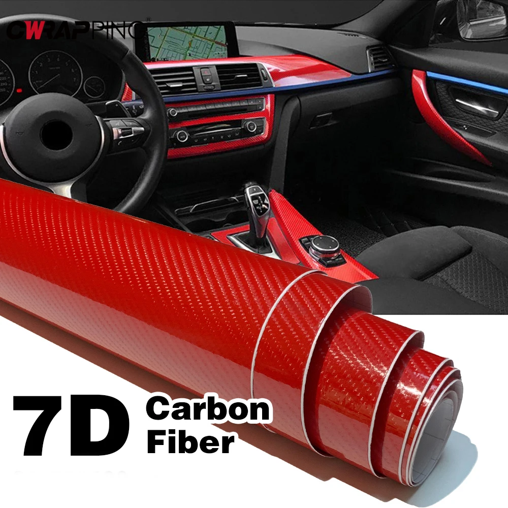 7D Carbon Fiber Vinyl Wrap Black Self-Adhesive PVC Film - Image 5