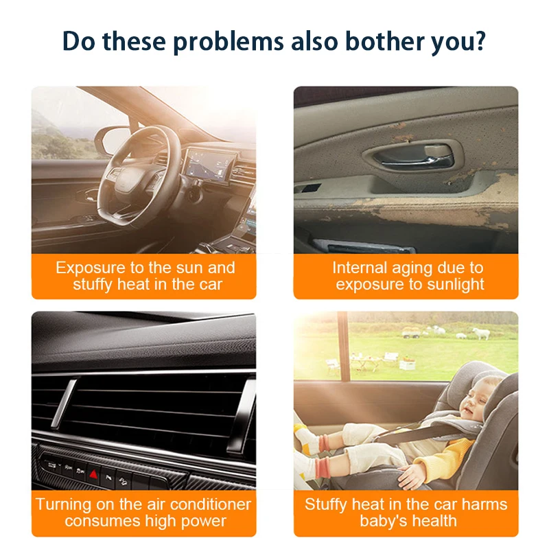 SEAMETAL UV Blocking Car Window Sun Shade Curtain Non-Woven - Image 4