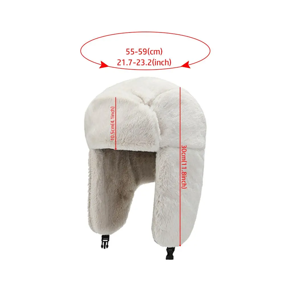 Thick Plush Ushanka Bomber Hat for Winter Skiing Outdoor - Image 5